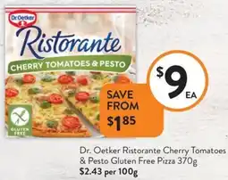 Foodworks Dr. Oetker Ristorante Cherry Tomatoes & Pesto Gluten Free Pizza offer