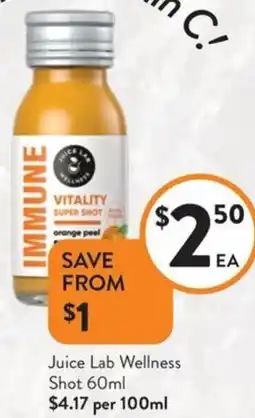 Foodworks Juice Lab Wellness Shot offer