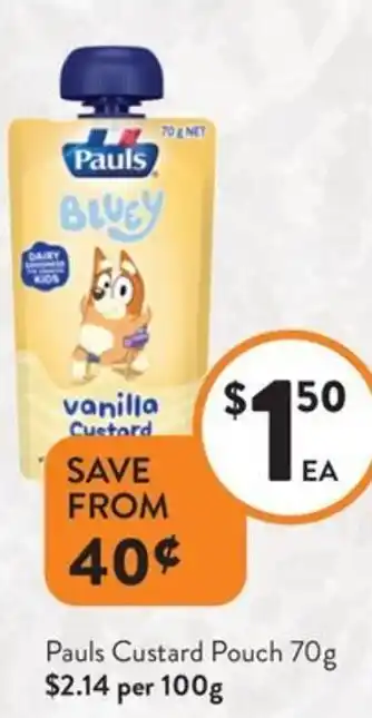 Foodworks Pauls Custard Pouch offer