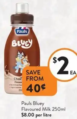 Foodworks Pauls Bluey Flavoured Milk offer