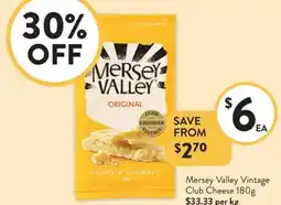 Foodworks Mersey Valley Vintage Club Cheese offer