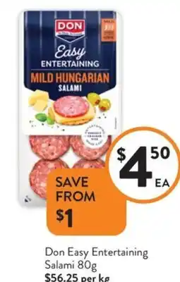 Foodworks Don Easy Entertaining Salami offer