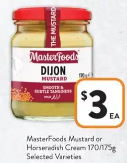 Foodworks MasterFoods Mustard or Horseradish Cream offer