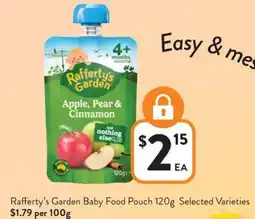 Foodworks Rafferty's Garden Baby Food Pouch offer