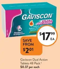 Foodworks Gaviscon Dual Action Tablets offer