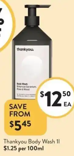 Foodworks Thankyou Body Wash offer