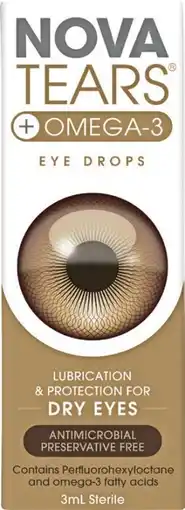 Soul Pattinson Chemist NovaTears +Omega-3 Eye Drops 3mL offer