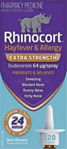 Soul Pattinson Chemist Rhinocort Hayfever & Allergy Extra Strength 120 Sprays offer