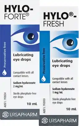 Soul Pattinson Chemist Hylo- Forte or Hylo-Fresh Lubricating Eye Drops 10mL offer