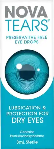 Soul Pattinson Chemist NovaTears Preservative Free Eye Drops 3mL offer