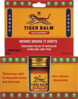 Soul Pattinson Chemist Tiger Balm Red Ointment 30g offer
