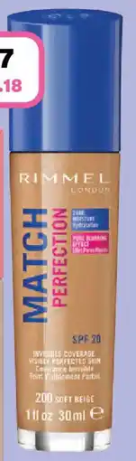 Priceline Rimmel London Match Perfection Foundation 200 Soft Beige offer