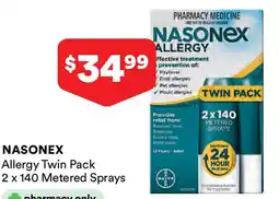Priceline Nasonex Allergy Non-Drowsy 24 Hour Nasal Spray Twin Pack offer