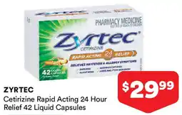 Priceline Zyrtec Cetrizine Rapid Acting 24 Hour Relief offer