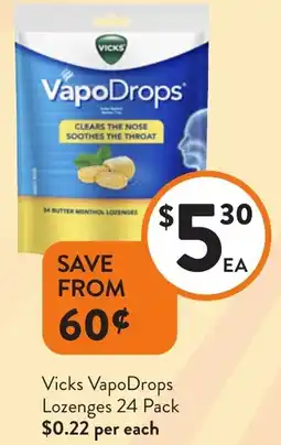Foodworks Vicks VapoDrops Lozenges offer