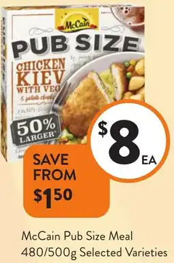 Foodworks McCain Pub Size Meal offer