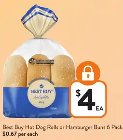 Foodworks Best Buy Hot Dog Rolls or Hamburger Buns offer