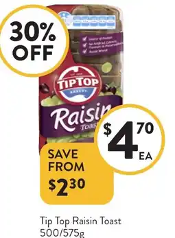 Foodworks Tip Top Raisin Toast offer