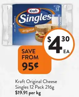 Foodworks Kraft Original Cheese Singles offer