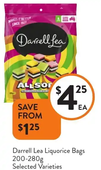 Foodworks Darrell Lea Liquorice Bags offer