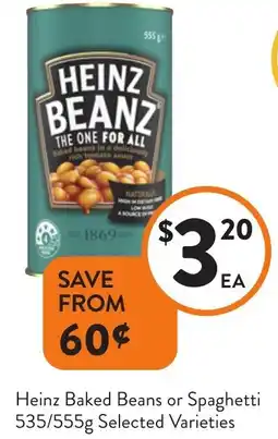 Foodworks Heinz Baked Beans or Spaghetti offer