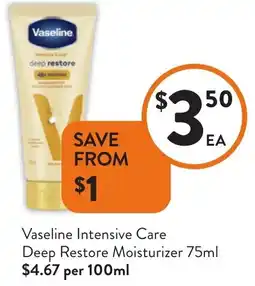 Foodworks Vaseline Intensive Care Deep Restore Moisturizer offer