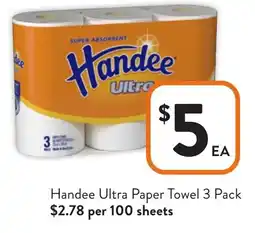 Foodworks Handee Ultra Paper Towel offer