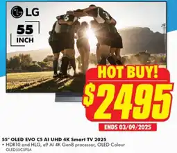 The Good Guys LG 55" OLED EVO C5 AI UHD 4K Smart TV 2025 offer