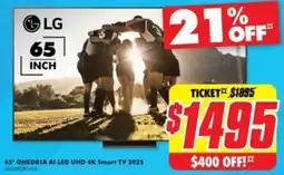 The Good Guys LG 65* QNED81A AI LED UHD 4K Smart TV 2025 offer