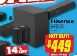 The Good Guys Hisense 5.1Ch Dolby Atmos 580W Soundbar offer
