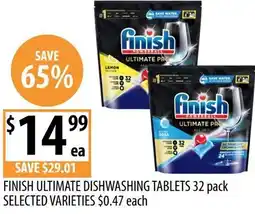 Supabarn Finish ultimate dishwashing tablets offer