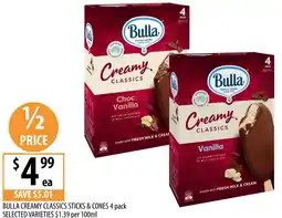Supabarn Bulla creamy classics sticks & cones offer