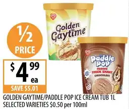 Supabarn Golden gaytime/paddle pop ice cream tub offer