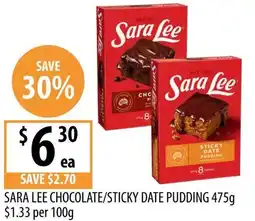 Supabarn Sara lee chocolate/sticky date pudding offer