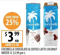Supabarn Cocobella chocolate & coffee latte coconut water offer