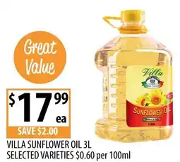 Supabarn Villa sunflower oil offer