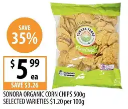 Supabarn Sonora organic corn chips offer