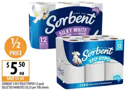 Supabarn Sorbent 3 ply toilet paper offer