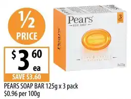 Supabarn Pears soap bar offer