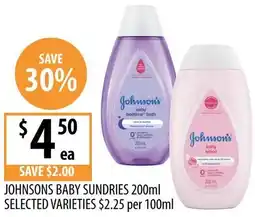 Supabarn Johnsons baby sundries offer