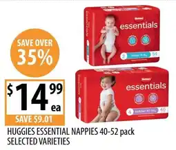 Supabarn HUGGIES ESSENTIAL NAPPIES offer