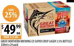 Supabarn Great northern brewing co super crisp lager 3.5% bottles offer