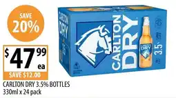 Supabarn CARLTON DRY 3.5% BOTTLES offer