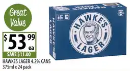 Supabarn Hawkes lager 4.2% cans offer