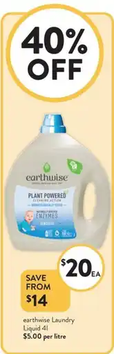 Foodworks Earthwise laundry Liquid offer