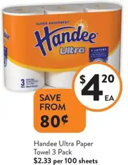 Foodworks Handee Ultra Paper Towel offer