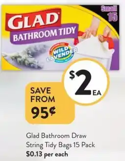Foodworks Glad Bathroom Draw String Tidy Bags offer