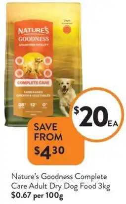 Foodworks Nature's Goodness Complete Care Adult Dry Dog Food offer