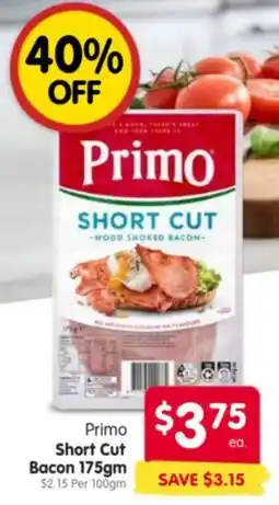 Spar Primo Short Cut Bacon offer