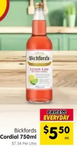 Spar Bickfords Cordial offer